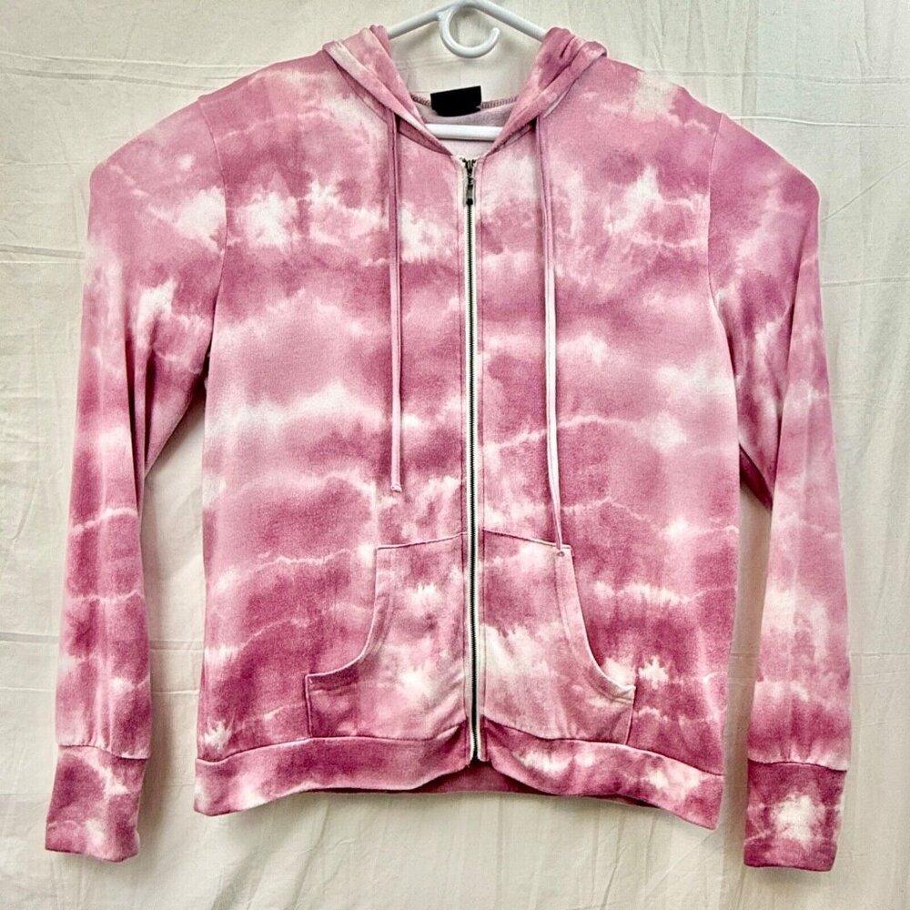 Unique Taille Super Soft Hoodie Zippered Women XL Pink TieDye LA Trading Co